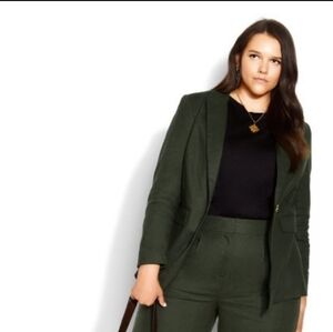 New CITY CHIC SOLD OUT Sicilian Split Linen Pant - Olive(S14)